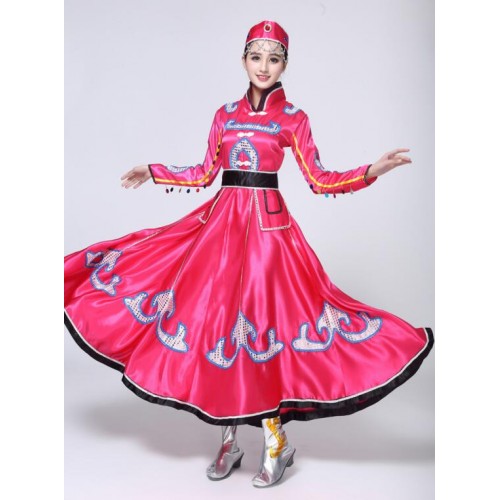 Blue minority costumes in the autumn stage performances cos play the Folk Dance Costume in Mongolia